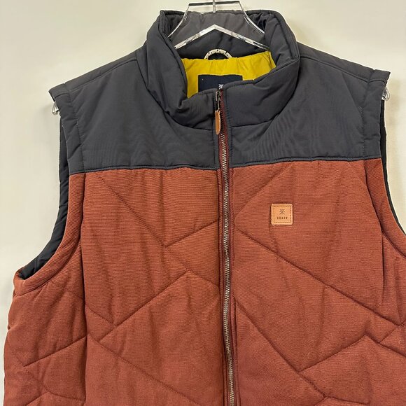 Roark Revival Quilted VestRust Burgundy Navy Blue XL - Picture 1 of 10